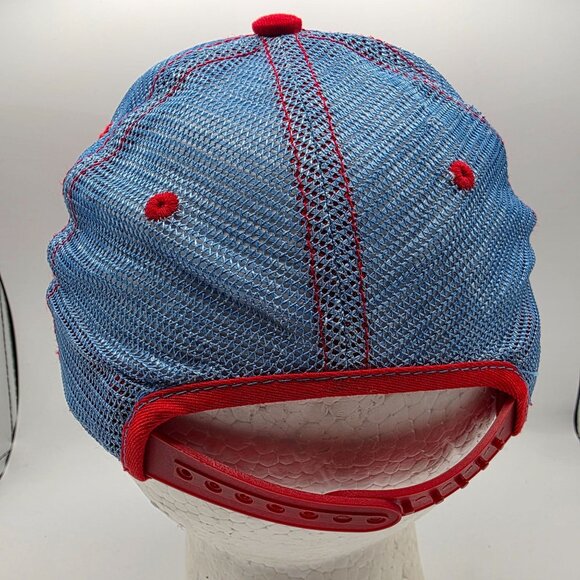 Akers Chicago Flag Mens Adjustable Cap Red White Blue Trucker Snapback Hat - Picture 3 of 9